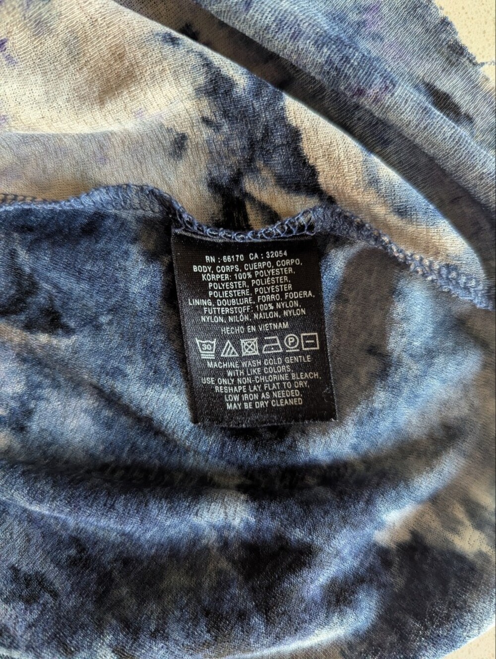 Anthropologie | Tie-Dye Blue & Purple Peplum Top | Size XS - Picture 4 of 6
